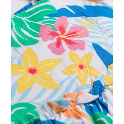 Babyhug Cotton Woven Sleeveless Frock With Floral Print - White