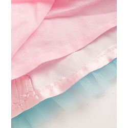 Babyhug Woven Sleeveless Mesh Party Dress With Sequinned Yoke - Multicolor