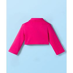 Babyhug Scuba Woven Full Sleeves Solid Jacket & Skirt With Inner Top - Dark Pink