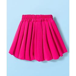 Babyhug Scuba Woven Full Sleeves Solid Jacket & Skirt With Inner Top - Dark Pink
