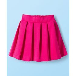 Babyhug Scuba Woven Full Sleeves Solid Jacket & Skirt With Inner Top - Dark Pink