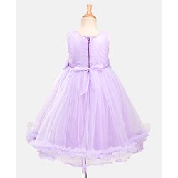 Babyhug Woven Sleeveless Fit & Flare Gown with Corsage & Sequin Detailing - Lavender