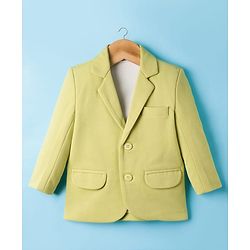 Babyhug Cotton Knit Full Sleeves Party Blazer With T-Shirt - Light Green
