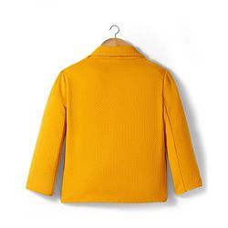 Babyhug Knit Full Sleeves Solid Colour Blazer -  Mustard