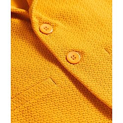 Babyhug Knit Full Sleeves Solid Colour Blazer -  Mustard