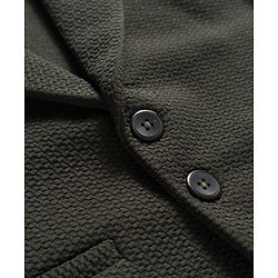 Babyhug Knit Full Sleeves Solid Color Party Blazer - Olive Green