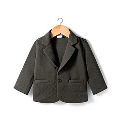 Babyhug Knit Full Sleeves Solid Color Party Blazer - Olive Green
