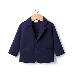 Babyhug Knit Full Sleeves Solid Color Party Wear Blazer - Navy Blue