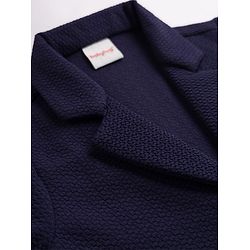 Babyhug Knit Full Sleeves Solid Color Party Wear Blazer - Navy Blue