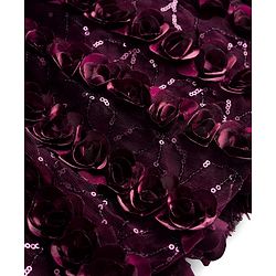 Babyhug Woven Frill Sleeves Party Dress with Corsage - Wine