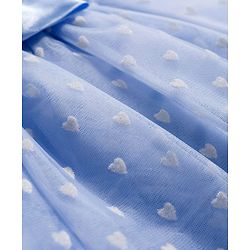 Babyhug Woven Sleeveless Swiss Dot Party Dress with Bow Applique &