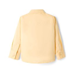 Babyhug Cotton Woven Full Sleeves Solid Color Party Shirt With Bow - Yellow