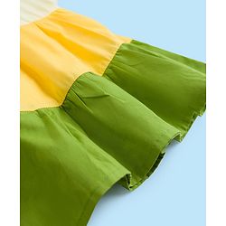 Babyhug Cotton Woven Half Sleeves Color Blocked Frock - Multicolor