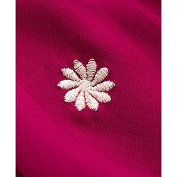 Babyhug Woven Half Sleeves Top With Floral Embroidery - Maroon