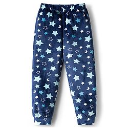 Babyhug Velour Woven Full Sleeves Co-ords Winter Wear Suit with Star Print - Navy Blue