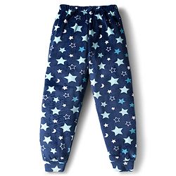 Babyhug Velour Woven Full Sleeves Co-ords Winter Wear Suit with Star Print - Navy Blue