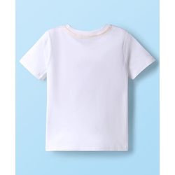 Babyhug Cotton Knit Half Sleeves T-Shirt with Vehicle Print - White
