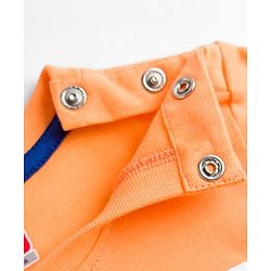 Babyhug Cotton Knit Half Sleeves T-Shirt with Sun Graphic - Orange