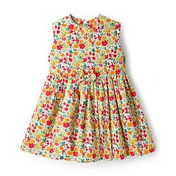 Babyhug Cotton Woven Sleeveless Floral Printed Frock -  Multicolour