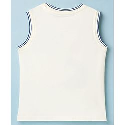 Babyhug Cotton Knit Sleeveless Tank T-Shirt with Beach Theme Graphics - Multicolor