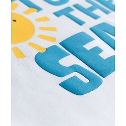 Babyhug Cotton Knit Half Sleeves T-Shirt with Nautical Theme Print - White