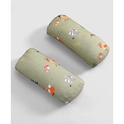Babyhug Premium 100% Cotton Head Shaping Foam Pillow Woodland Print - Beige & Green