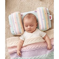 Babyhug Premium 100% Cotton Head Shaping Foam Pillow Woodland Print - Beige & Green