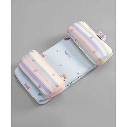 Babyhug Premium 100% Cotton Head Shaping Foam Pillow Woodland Print - Beige & Green