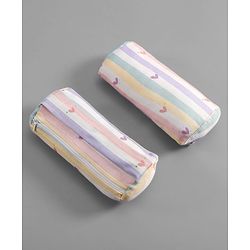 Babyhug Premium 100% Cotton Head Shaping Foam Pillow Woodland Print - Beige & Green