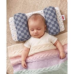 Babyhug Premium 100% Cotton Head Shaping Foam Pillow Woodland Print - Beige & Green