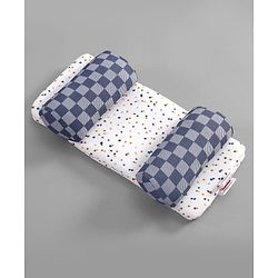 Babyhug Premium 100% Cotton Head Shaping Foam Pillow Woodland Print - Beige & Green