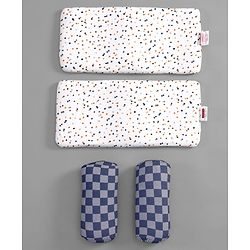 Babyhug Premium 100% Cotton Head Shaping Foam Pillow Woodland Print - Beige & Green