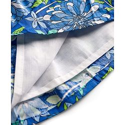 Babyhug Cotton Woven Sleeveless Frock with Floral Print & Bow -Blue