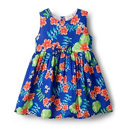 Babyhug Cotton Woven Sleeveless Frock with Floral Print - Multicolour