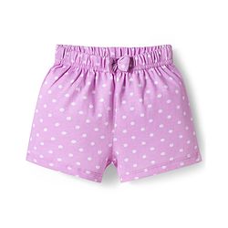 Babyhug 100% Cotton Single Jersey Knit Mid Thigh Shorts With Floral Print Pack Of 2 - Navy Blue & Purple