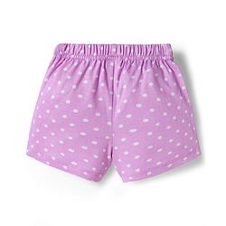 Babyhug 100% Cotton Single Jersey Knit Mid Thigh Shorts With Floral Print Pack Of 2 - Navy Blue & Purple