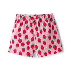 Babyhug Single Jersey Knit Mid Thigh Shorts With Strawberry Print Pack Of 2 - Pink