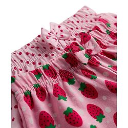 Babyhug Single Jersey Knit Mid Thigh Shorts With Strawberry Print Pack Of 2 - Pink