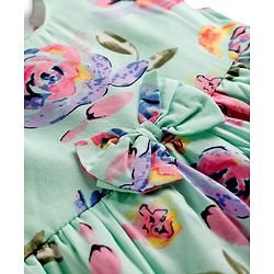 Babyhug Cotton Woven Sleeveless Frock with Floral Print - Multicolour