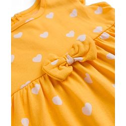 Babyhug 100% Cotton Knit Half Sleeves Floral Printed  Frock With Bow Pack Of  2- Multicolour