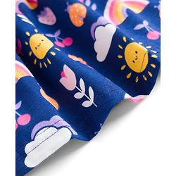 Babyhug 100% Cotton Knit Half Sleeves Floral Printed  Frock With Bow Pack Of  2- Multicolour