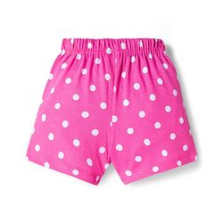 Babyhug 100% Cotton Single Jersey Knit Polka Dots & Butterfly Printed Mid Thigh Length Shorts With Bow Applique Pack Of 2 - Pink & Light Yellow