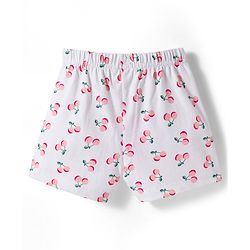Babyhug Single Jersey Knit Cherry Printed Shorts With Bow Pack Of 2 -  Multicolour