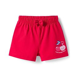 Babyhug Single Jersey Knit Cherry Printed Shorts With Bow Pack Of 2 -  Multicolour