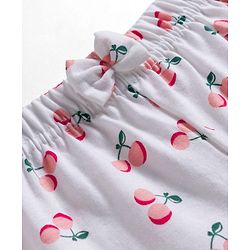 Babyhug Single Jersey Knit Cherry Printed Shorts With Bow Pack Of 2 -  Multicolour