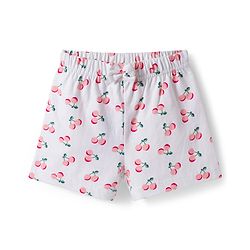 Babyhug Single Jersey Knit Cherry Printed Shorts With Bow Pack Of 2 -  Multicolour
