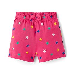 Babyhug Single Jersey Knit Mid Thigh Shorts With Star Print Pack Of 2 - Pink & Yellow