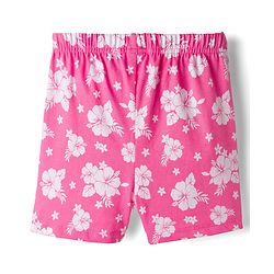 Babyhug Single Jersey Knit Mid Thigh Shorts With Floral Print Pack Of 3 - Pink Orange & Fuchsia