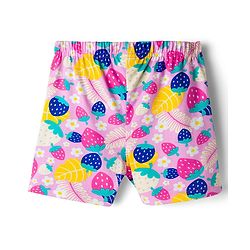 Babyhug Single Jersey Knit Mid Thigh Shorts With Floral Print Pack Of 3 - Pink Orange & Fuchsia