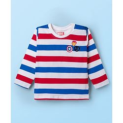 Babyhug Marvel Single Jersey Knit Full Sleeves T-Shirts with Avengers Graphic & Stripes Pack of 3 - Multicolor
